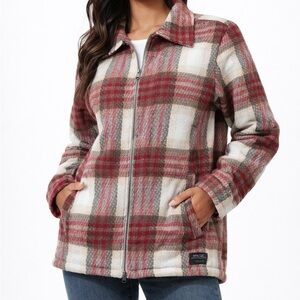 WeSC Plaid Zip Jacket Women’s XL Lined Wool Blend Coat